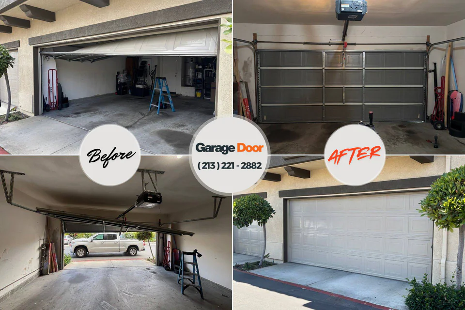 Before and after: garage door repair Philadelphia, MS